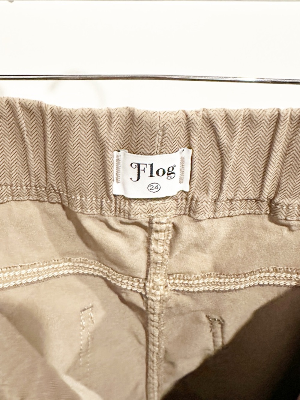 Bevy Flog Gaya Cargo Brown Herringbone Joggers Size 24 - Picture 9 of 11